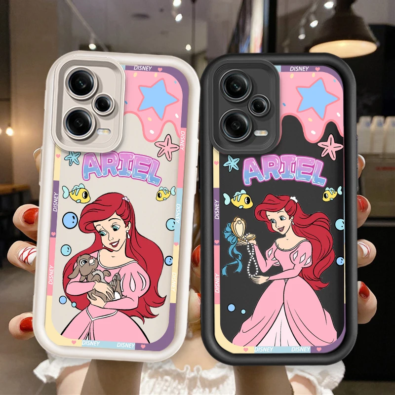 Movie Disney Princess Mermaid For Xiaomi Redmi Note 12 11 11S 10 9 8 7 Pro K50 K40 Ultra 4G 5G Eye Ladder Cover Capa Fundas