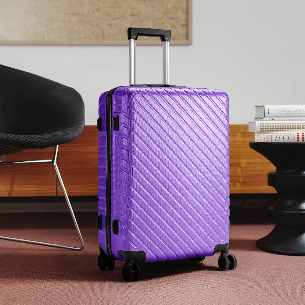 Purple Lightweight Hardside Travel Suitcase with Spinner Wheels 24