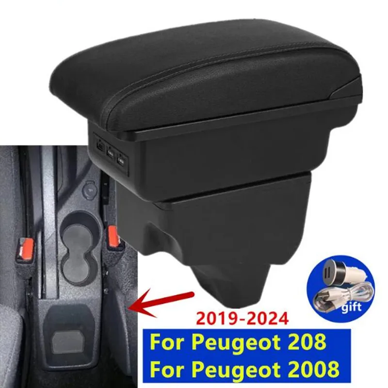 Für Peugeot 2008 Armlehnenbox Für Peugeot 208 Autoarmlehne 2019-2024 Aufbewahrungsbox Nachrüstteile Innendetails Autozubehör