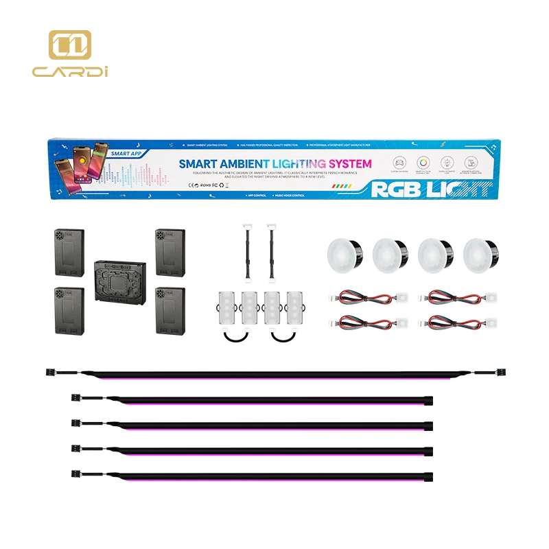 Hot selling：Symphony K3X RGB LED Strip Light 12V Ambient Flow Light for  Cars New APP Control  for Auto Interior Decora