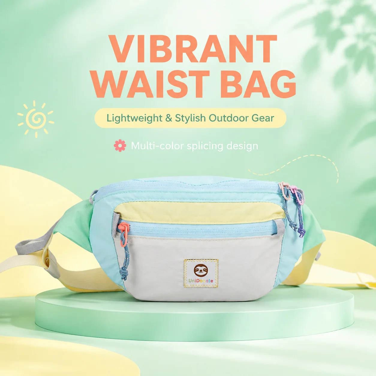 

Stylish sports waist bag, unisex, multi-pocket water-resistantce bag, suitable for running, cycling, travel, chest bag