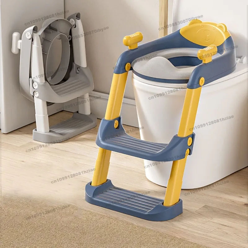 Toilet Toilet, Stair Type Boys and Girls Baby Ladder Folding Frame, Pad Cover Toilet Seat, Children's Household