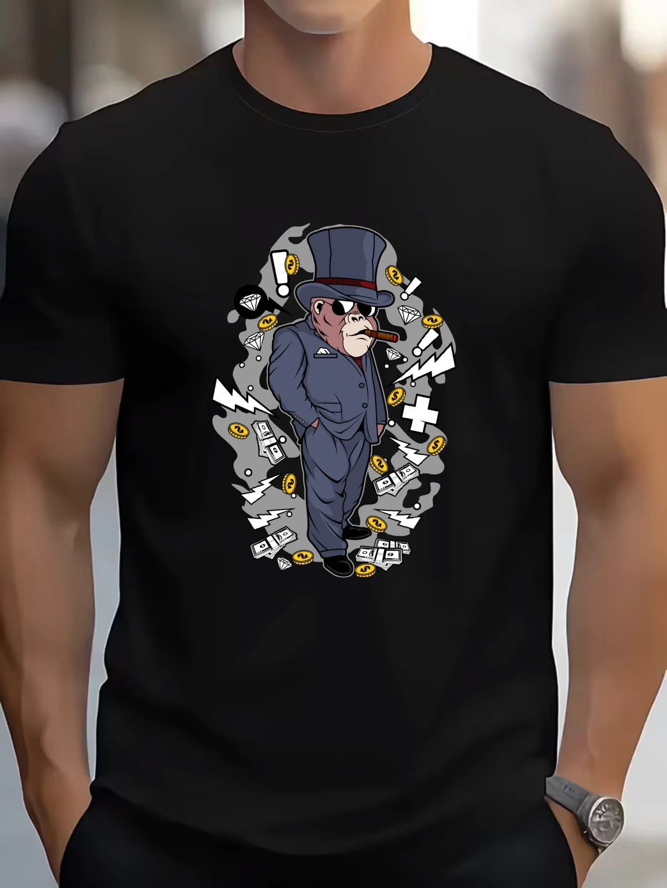 

Retro Vintage Camper Van Graphic T-Shirt for Men, Outdoor Style Short Sleeve Tee, Road Trip Van Print Tops