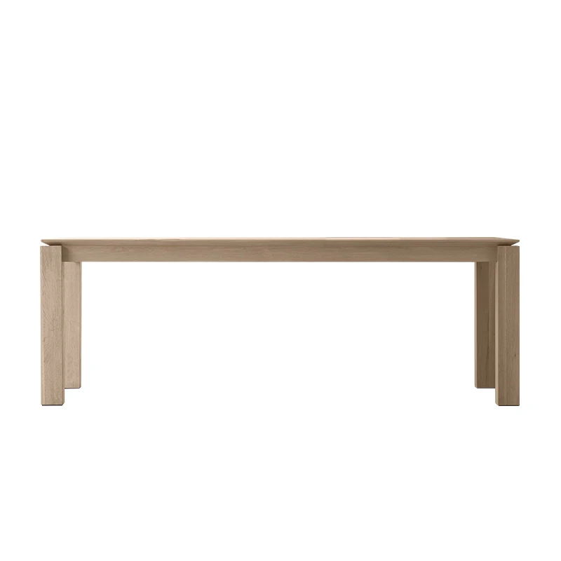 

All solid wood dining table, rectangular, minimalist, modern household white wax wood, homestay