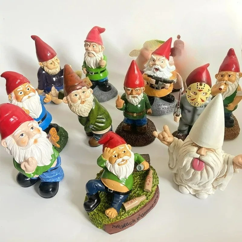 Mini Garden Christmas Decoration Home Ornament Resin Crafts Gnome Statue Old Man Christmas Gift Dwarf