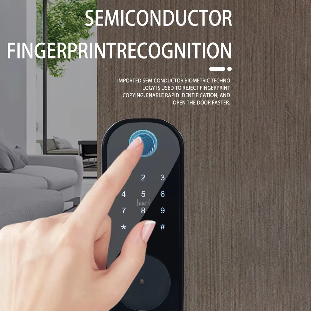 TYSH Tuya Smart WiFi Remote Lock Serratura elettronica digitale impermeabile con accesso con impronta digitale per uso domestico o alberghiero