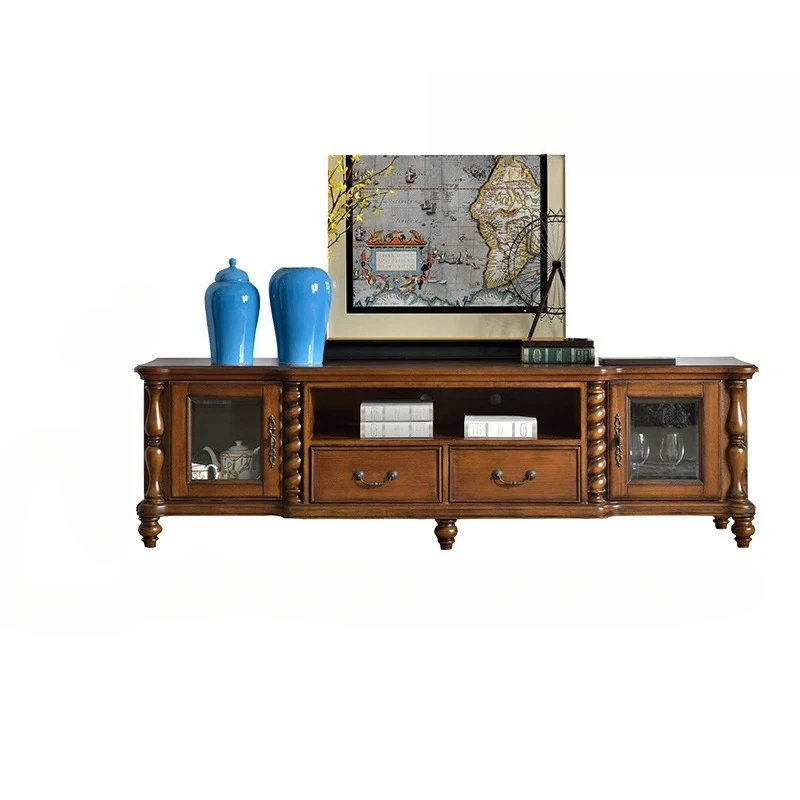 

American all-solid wood TV cabinet, household living room floor cabinet, modern simple storage TV cabinet