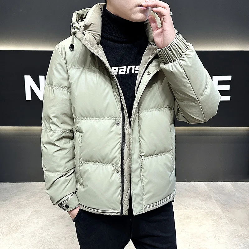 New 2024 Winter Men's Casual Hooded Duck Down Jacket Outwear Loose Windproof Warm Puffer Coat Plus Size L-5XL Tops Down Clothing