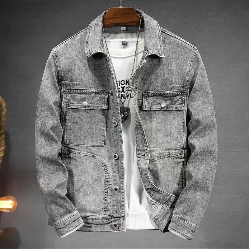 الربيع والخريف بدوره إلى أسفل طوق الرجال، جديد غسل خفيف تنوعا عارضة ملابس العمل #4