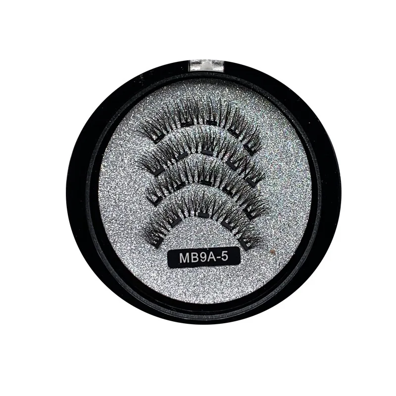 Conjunto de cílios postiços magnéticos, atração magnética, cinco cílios magnéticos, cola reutilizável, maquiagem para os olhos sem cola