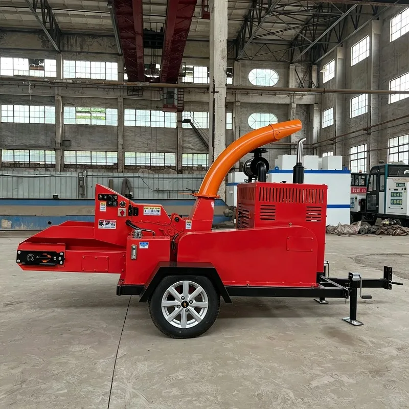 High Capacity Diesel Wood Chipper Shredder 6 Inch Branch Shredder for Yard Cleaning Landscaping Tree Service Mulching Work