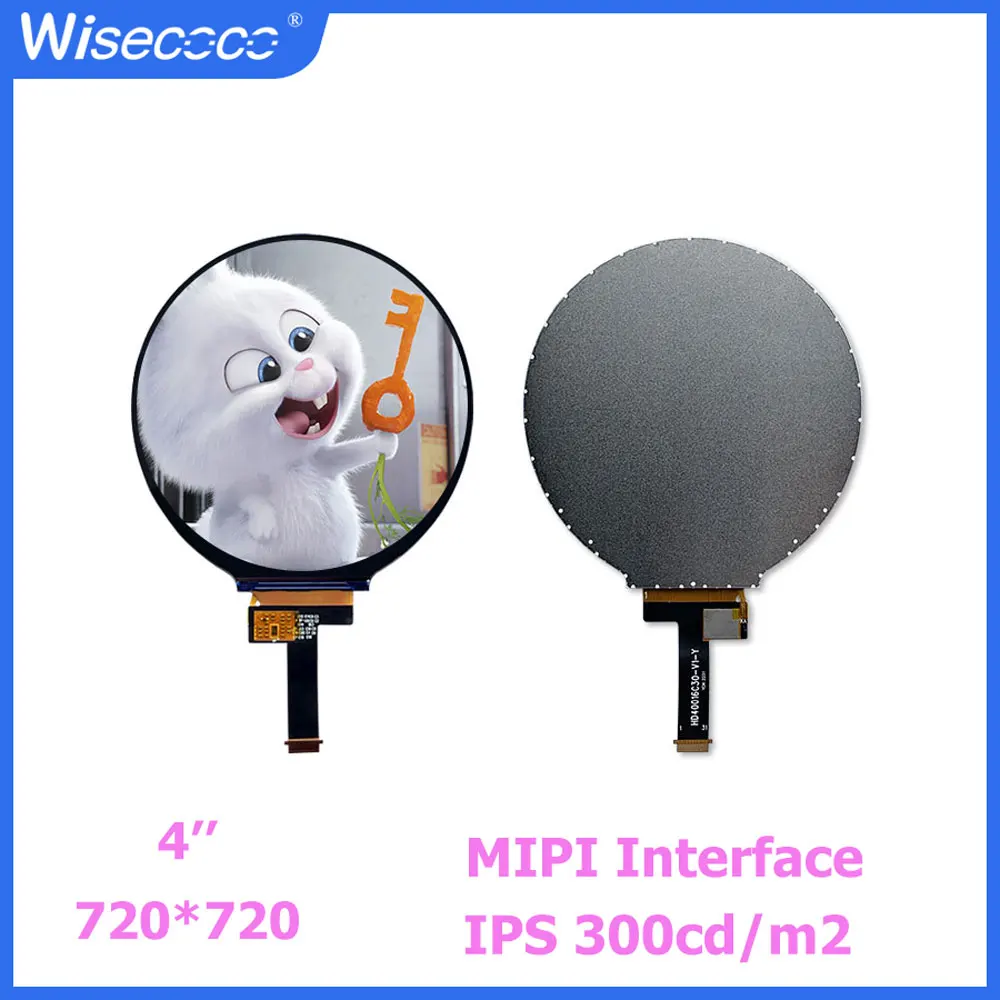 Wisecoco Round Lcd Display 4 Inch 720*720 Circular Tft Ips Module Panel For Smart Home Screen EV Mipi Driver Board