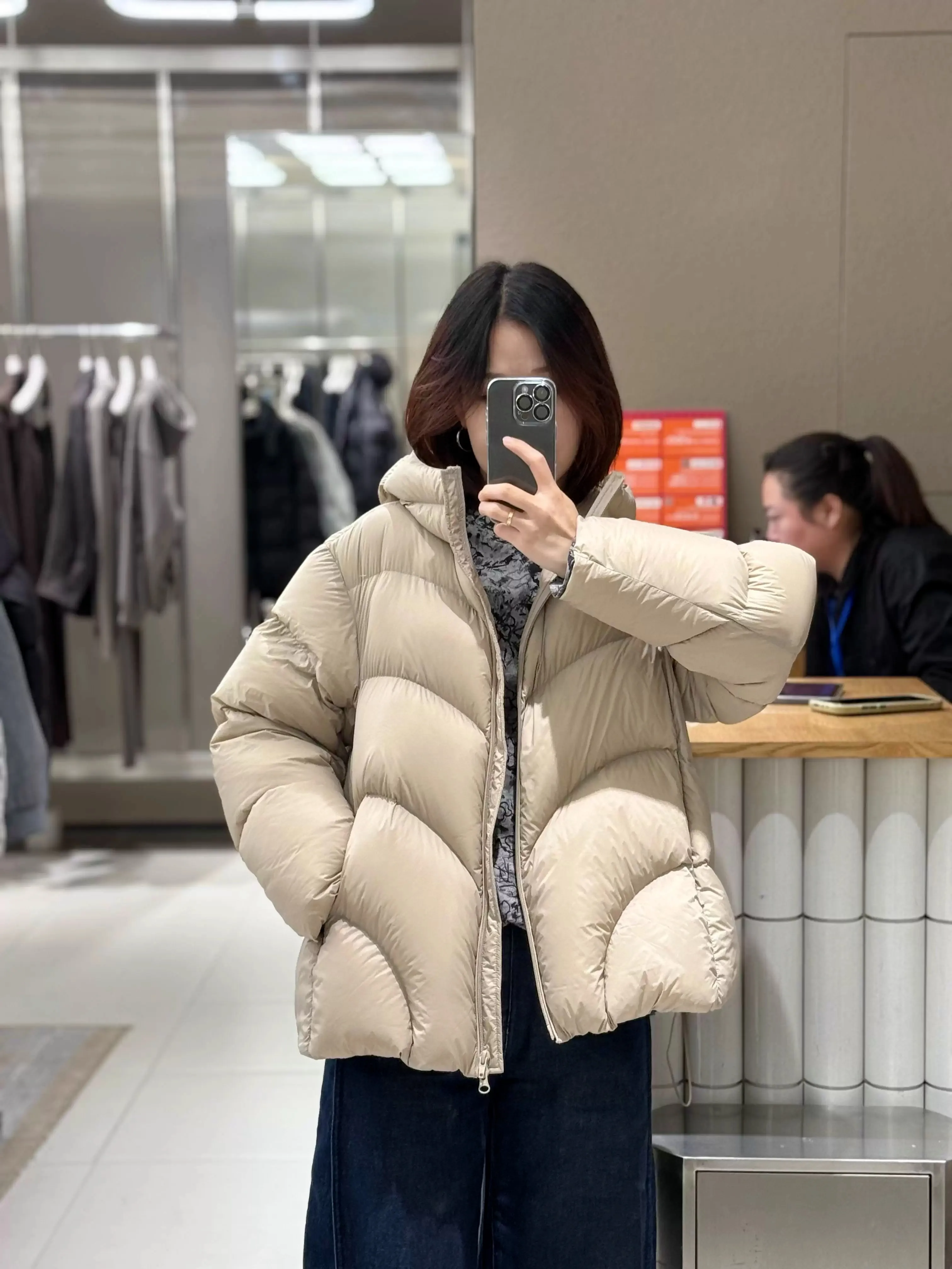 

Winter Thickened Women's Puffer Jacket Pure Color Hooded Duck down Coat Warm 90% White Duck Feather EXJR2025 New Arrival