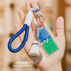 Sports Badminton keychain key souvenir gift jewelry School bag hanging small gifts