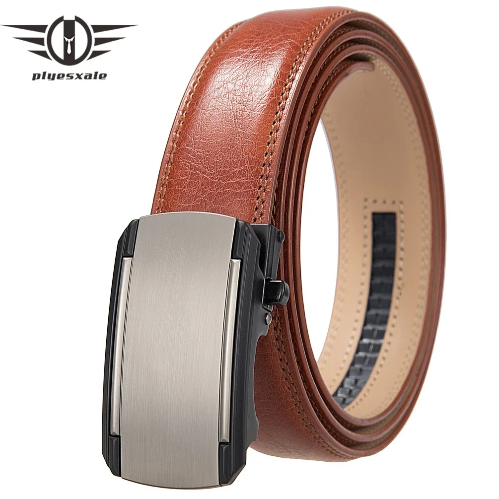 

Plyesxale 2024 New Automatic Buckle Belt For Man Designer Mens Genuine Leather Ratchet Dress Belts Red Brown Black Coffee B1280