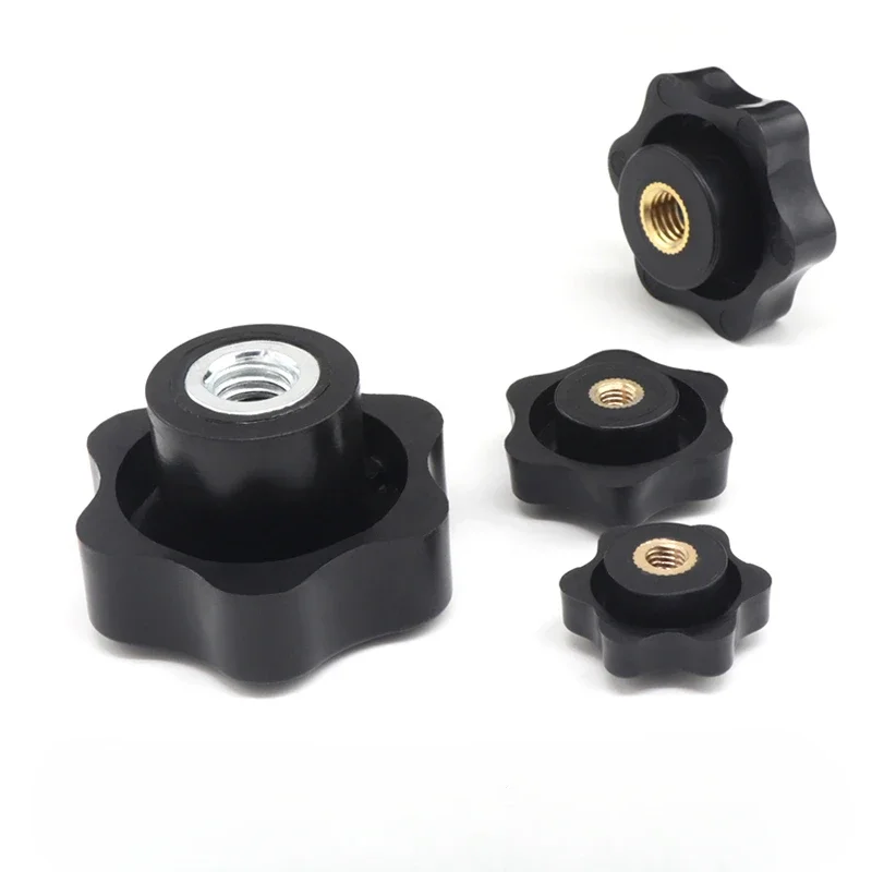 5/10pcs Star-shaped Manual Tightening Nuts M4 M5 M6 M8 M10 Black Handle Nut Thumb Nut Clampsing Knob Manual Nuts