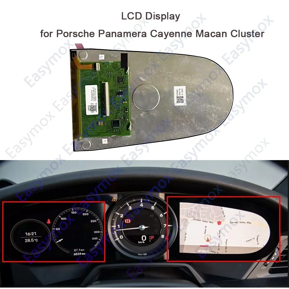 LCD Display for Porsche Panamera Cayenne 2017-2023 Dashboard Instrument Cluster Two Sides Screen Repair Car LCD Display