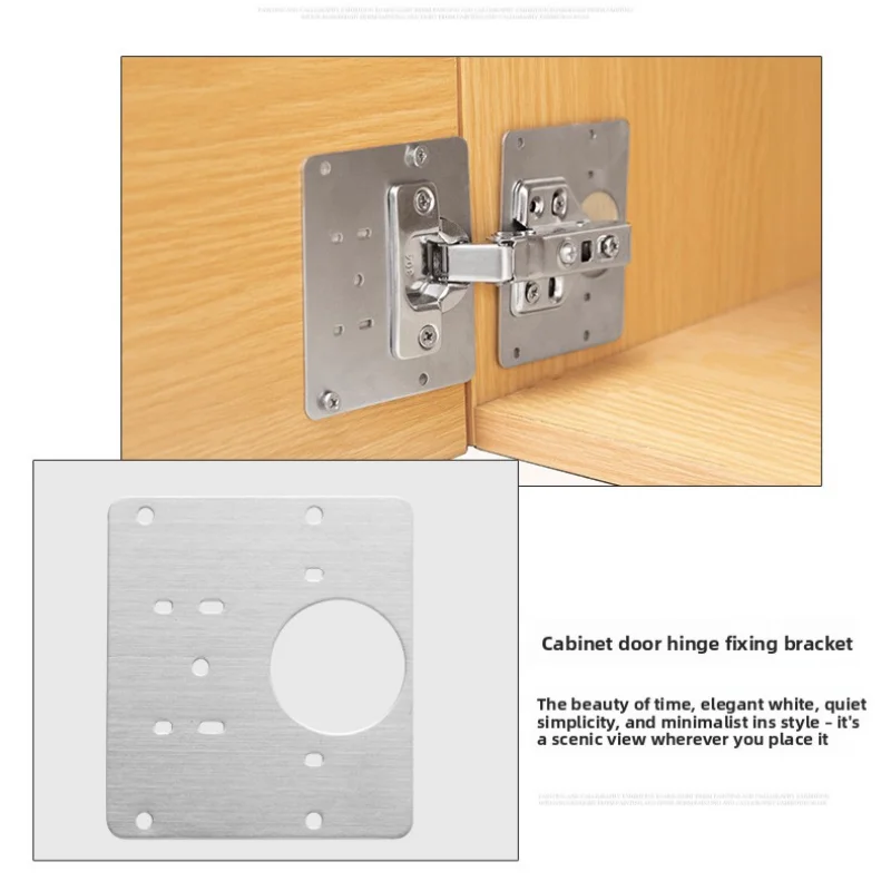 Cabinet Hinge Repair Plate Kit Kitchen Cupboard Door Hinge Mounting Plate With Holes Flat Fixing Brace Brackets Household Tools