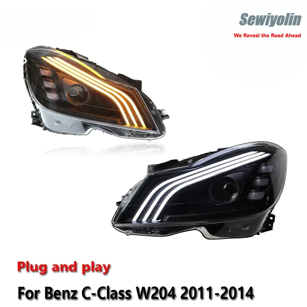 

Car LED Headlight Parts For Benz C-Class W204 2011-2014 Fog DRL Brake Turn Signal Lamp Plug And Play