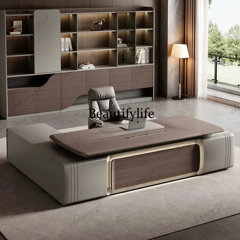 NQ52 High-end boss desk, enterprise chairperson, president's leadership office, large class desk, high-end light luxury business