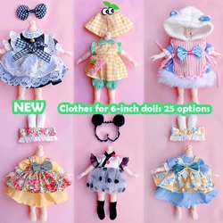 16CM Doll Clothes for BJD Doll 6 inch  Dress Skirt Outfit Fashion Dress Up for Girl DIY Toy Accessories Gift Accessories Free