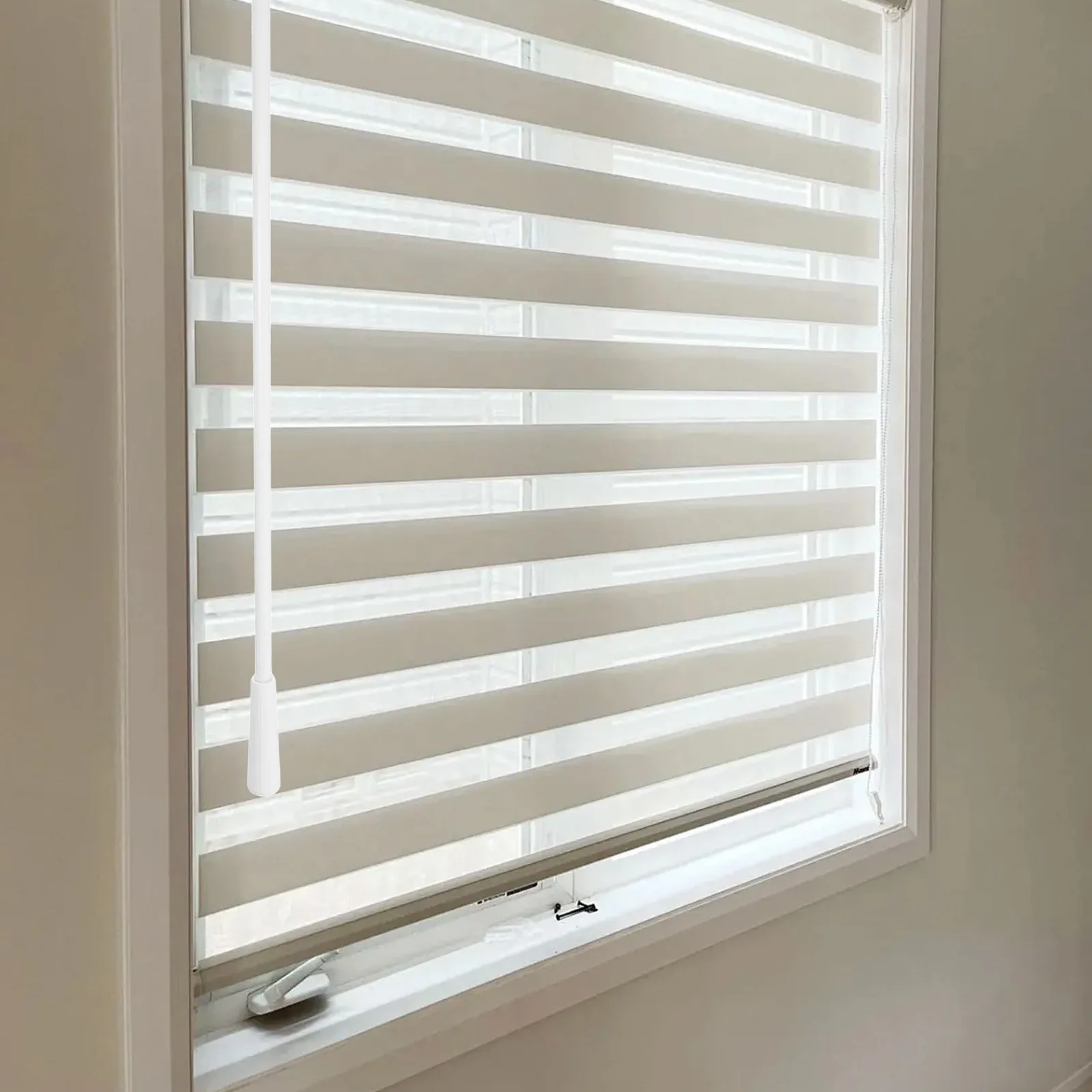 

2pcs Vertical Blind Wand 16.97 Inch White Fiberglass Curtain Tilt Rod Hook Window Shade Opener Accessories Drapery Pull Stick