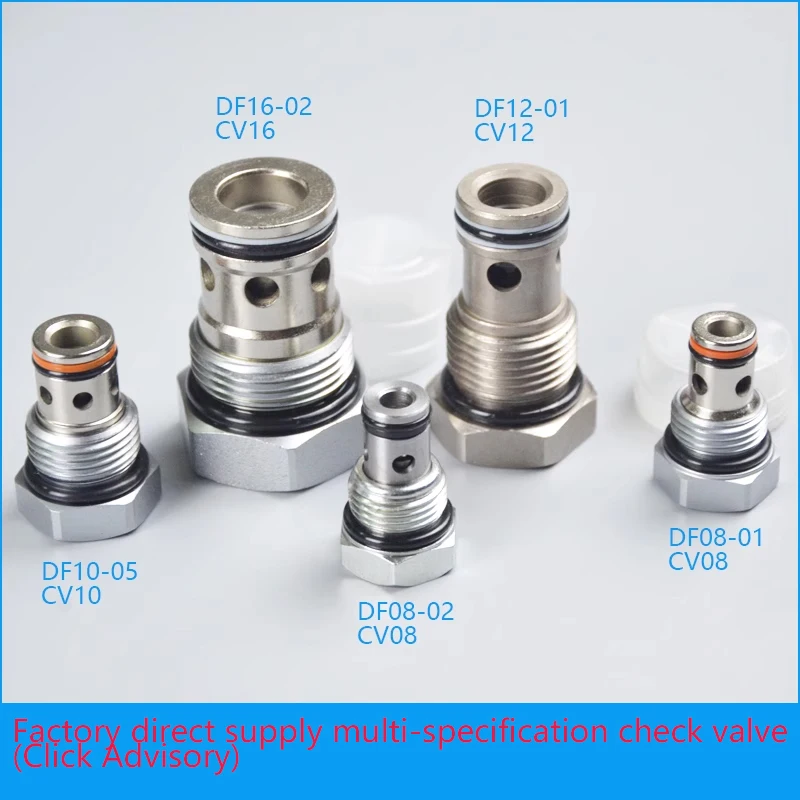 Threaded cartridge oil pressure DF/CV 08 10 12 16 one-way check valve hydraulic system station