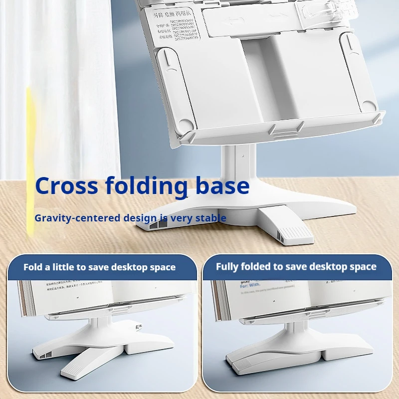 Reading Bookshelf Adjustable Rotatable Lifting Landing Reading Portable Book Support Multifunctional Tablet Books Holder image 2