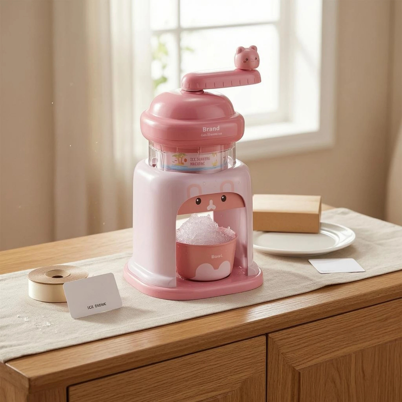 Rabbit-Themed Shaved Ice Machine Decorative Manual Shaved Ice Machine Kitchen Appliance Portable Compact