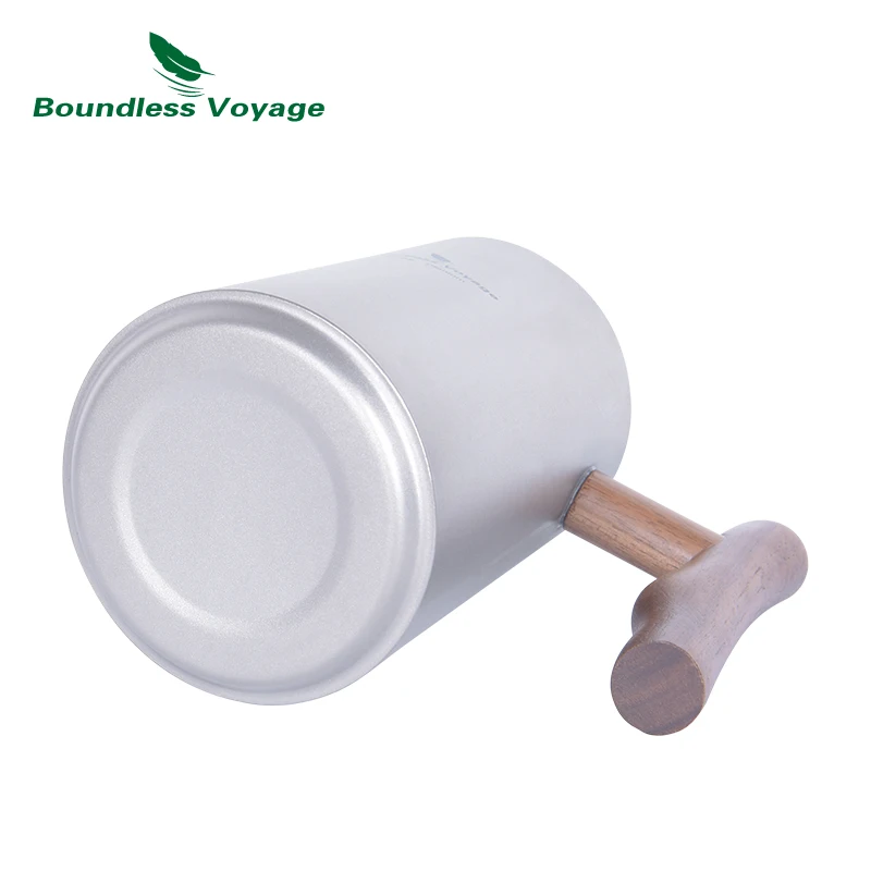 Imagem -05 - Viagem sem Limites Titanium Bule Copos Conjunto com Filtro de Acampamento ao ar Livre Chaleira Café Serviço Leve Drinkware 380ml