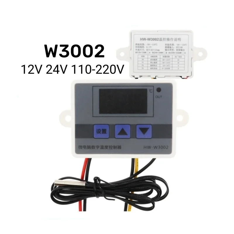 W3002 Microcomputer Digital Temperature Controller Temperature Control Switch Temperature Controller Digital Display with 0.1 AC