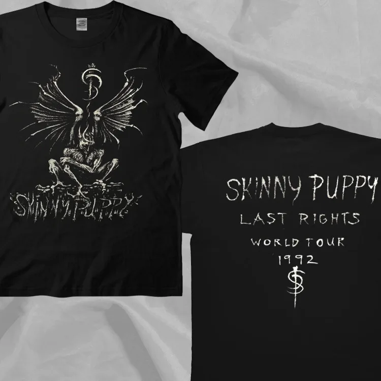 

Skinny Puppy Last Rights World Tour 1992 Black Rare Double Sided T-Shirt