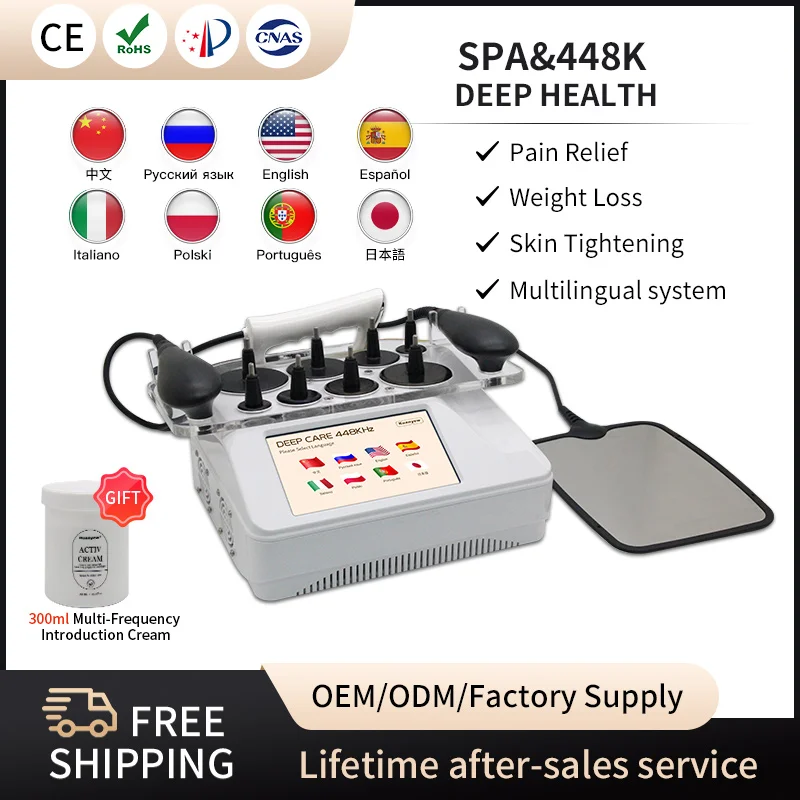 

448K Upgrade Tecar Therapy RET CET Diathermy Fat Removal Machine Anti-Cellulite Relieve Pain Skin Tightening Deep Care Massager