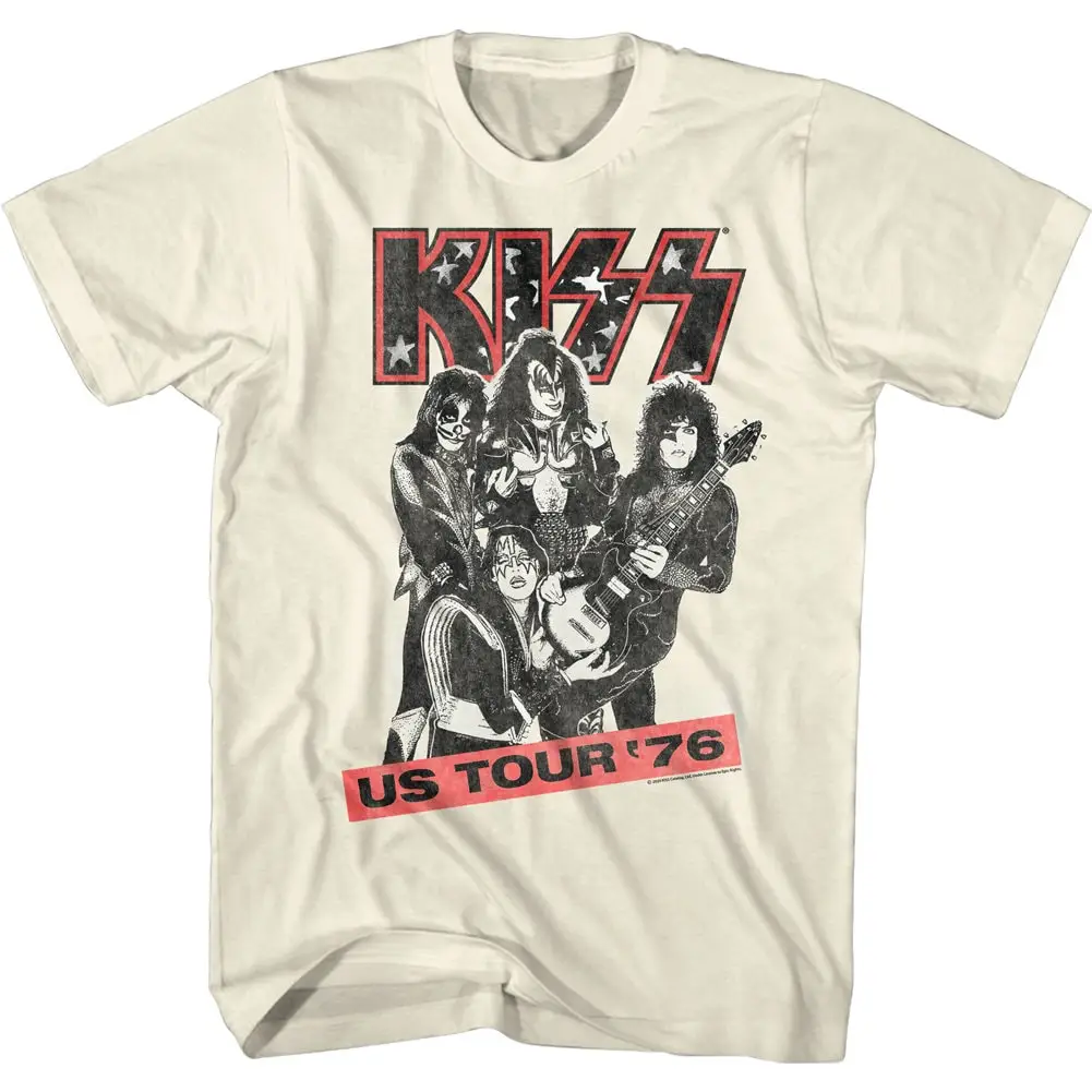 Мужская футболка Kiss US Tour 76 для взрослых