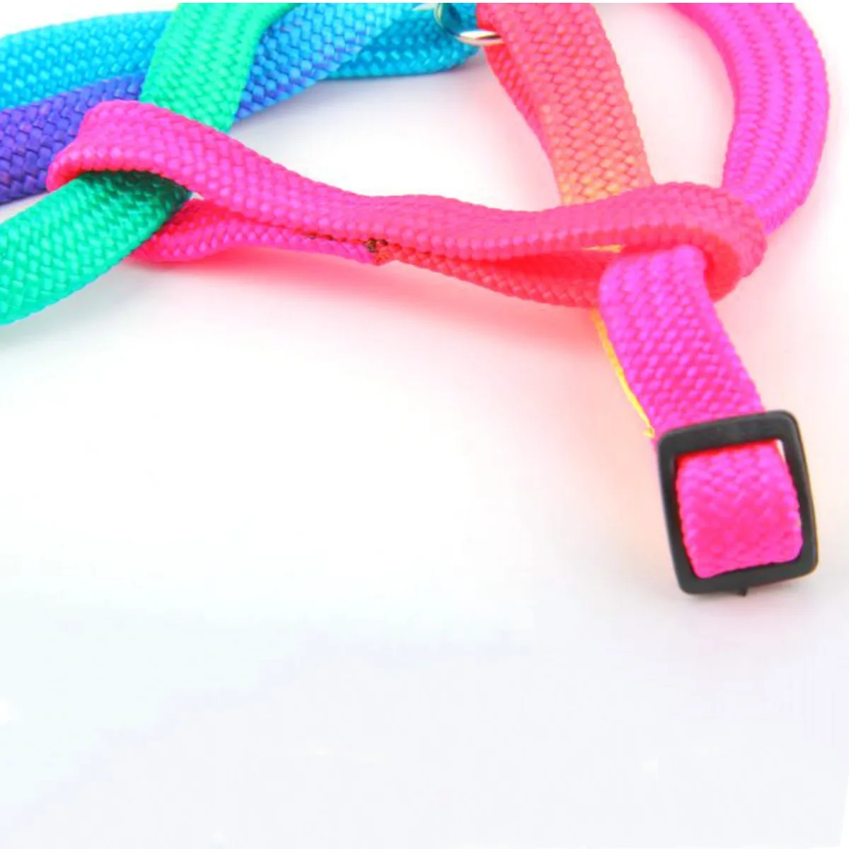 Pet Dog Harness Leash Set Dog Puppy Cat Walking Harness for Small Pets Colorful Rainbow Color Lead 1.0*110cm