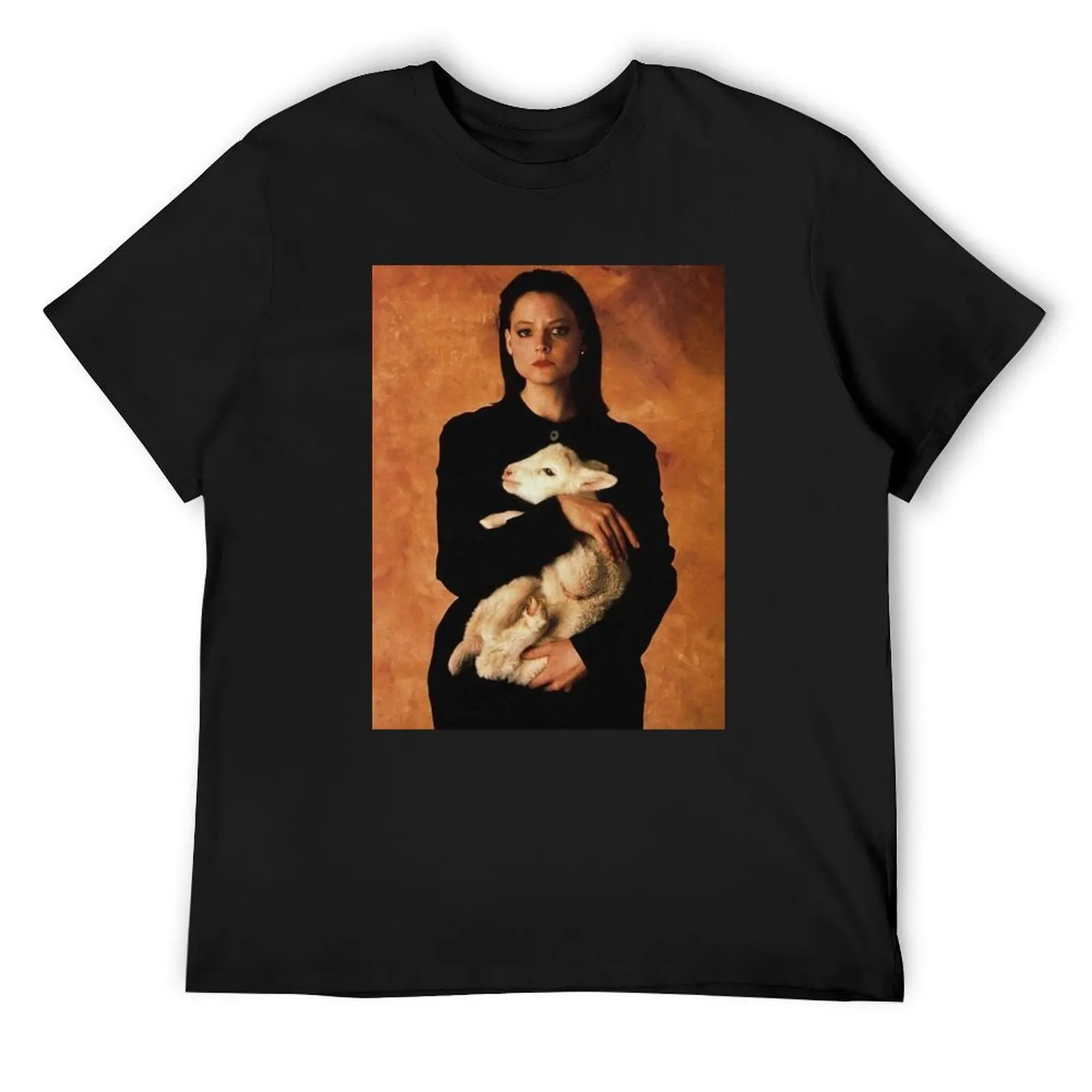 

Футболка Clarice Holding Lamb для мальчиков, белые футболки с рисунком, одежда в стиле аниме, футболки для мужчин, хлопок