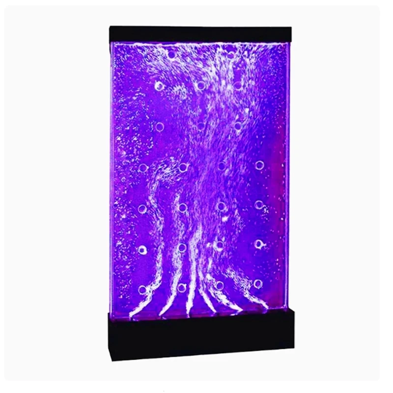 custom.NEWSTAR Home Decoration Bubble Wall LED Acrylic Floor Standing Waterfall Fountain Indoor Multifunctional Bubble Wal