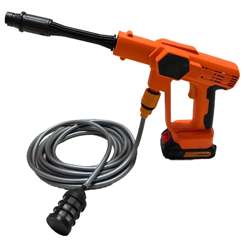 Wireless High-pressure Water Gun Car Wash Machine 21V Brushless Lithium Battery Booster Household Cleaning Spray Gun