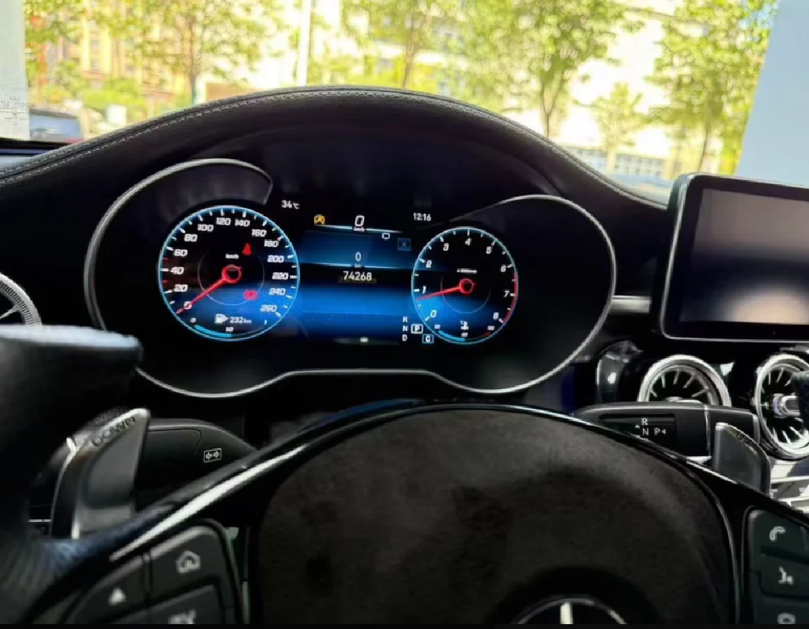 Digital dashboard For Mercedes-Benz C-Class W205 GLC (2014-2018) Wireless CarPlay  Android Auto Speedometer HDMI Upgrade Kit