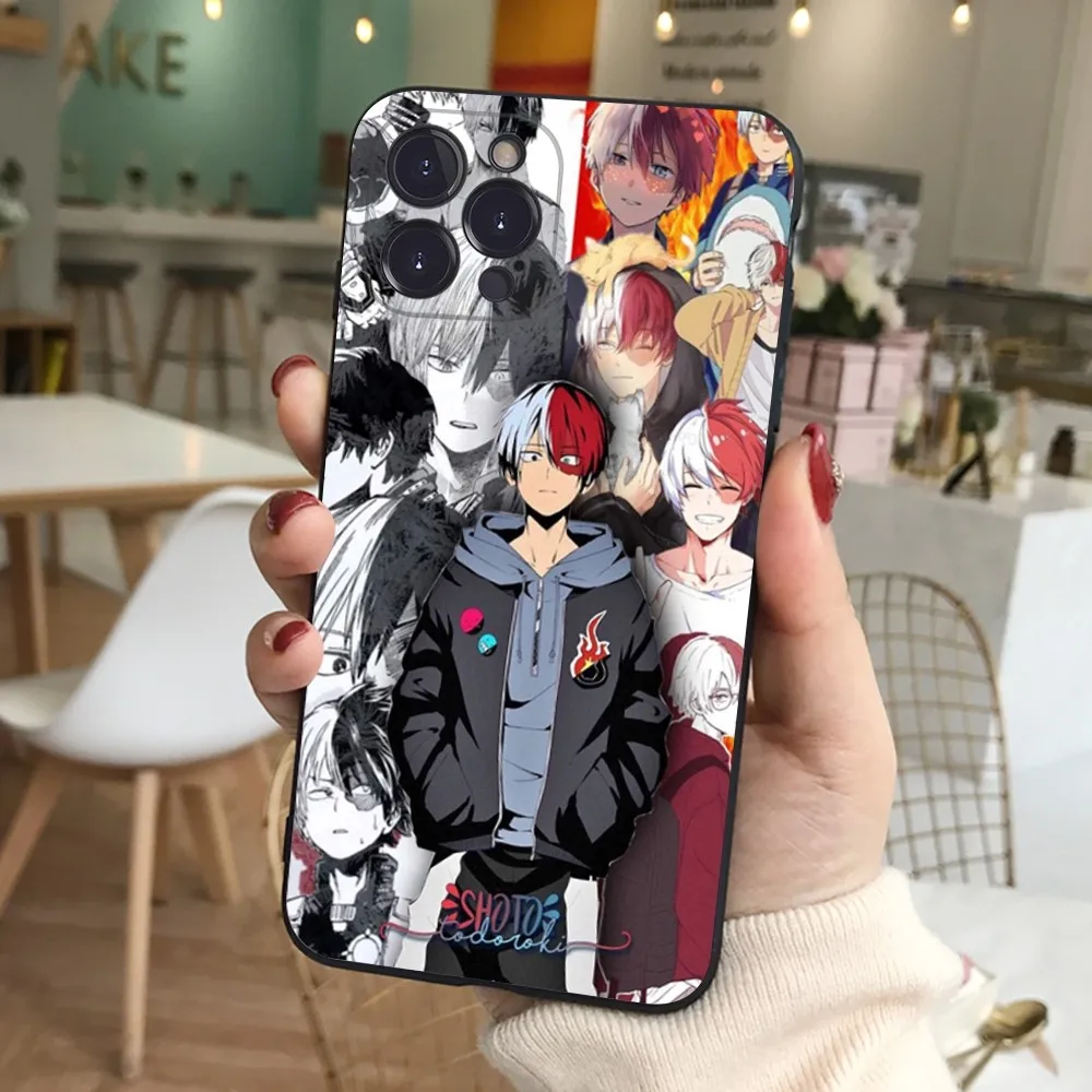 حافظة هاتف My Hero Academia Shoto Todoroki من السيليكون الناعم لهاتف آيفون 16 15 14 13 12 11 Pro Mini XS MAX Plus X