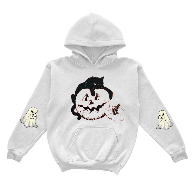 هودي أطفال كاجوال من الصوف للهالوين بتصميم مطبوع للخريف والشتاء، سترة بأكمام طويلة بنمط كرتوني لطيف من البوليستر #3