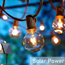 Outdoor G40 LED String Lights Retro Edison Glass/PC Globe Bulbs IP65 Waterproof Connectable for Garden Patio Party Christmas Dec