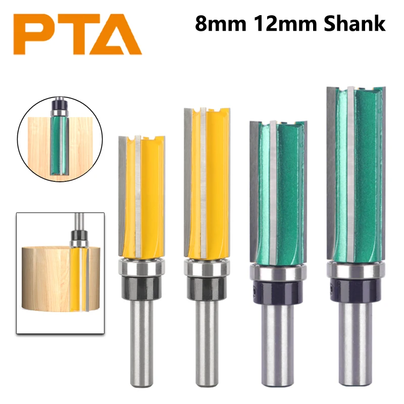 8MM 12MM Shank Green Yellow Z4 Pattern Router Bits Woodworking Milling Cutter for Wood Bit Face Mill Carbide Cutter End Mill