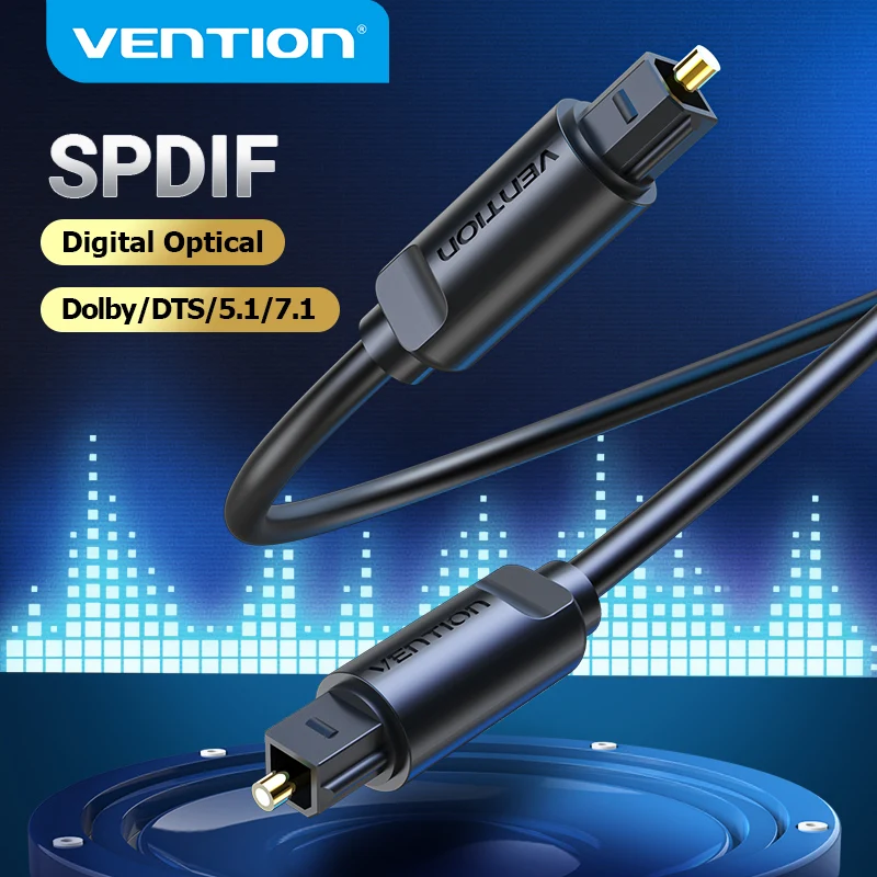 

Vention Digital Optical Audio Cable Toslink SPDIF Coaxial Cable for Xbox PS4 Amplifiers Blu-ray Player Soundbar Fiber Cable 5m