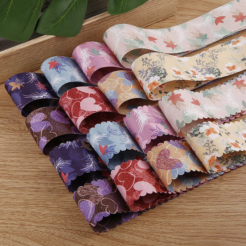 

10 Yards 40MM Double Sided Heart Flowers/Prints Ribbon DIY Handcrafted Materials HFeadwear Hair Bows Accessories H20240512