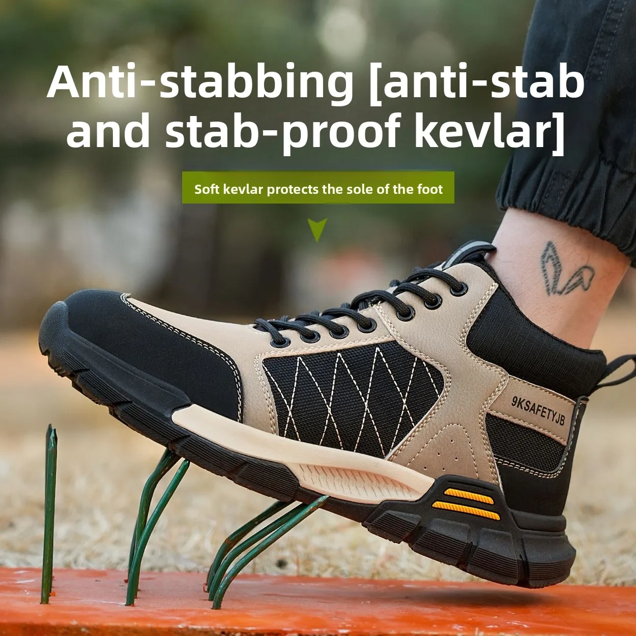 작업용 안전화 남성용 절연 강철 발가락 보호 부드러운 밑창 안전 통기성 운동화 펑크 방지 내마모성 경량