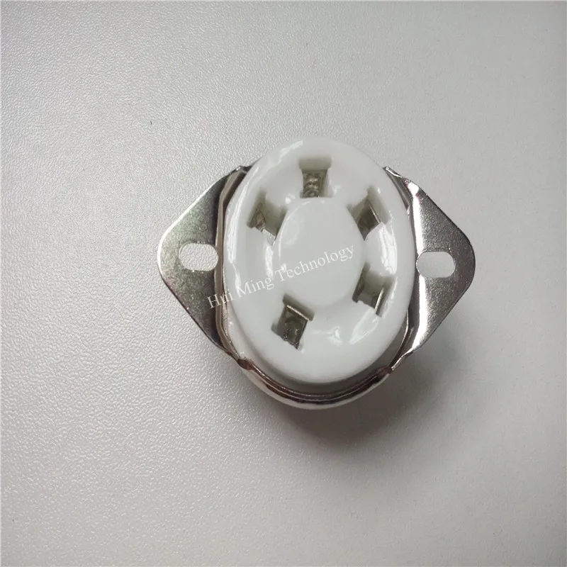 Ceramic tube socket 5 pin tube sockets Holder GZC5-21 Electrical Plug Lamp Bases silver for 300B 2A3 811 5Z3 101D Amplifier DIY