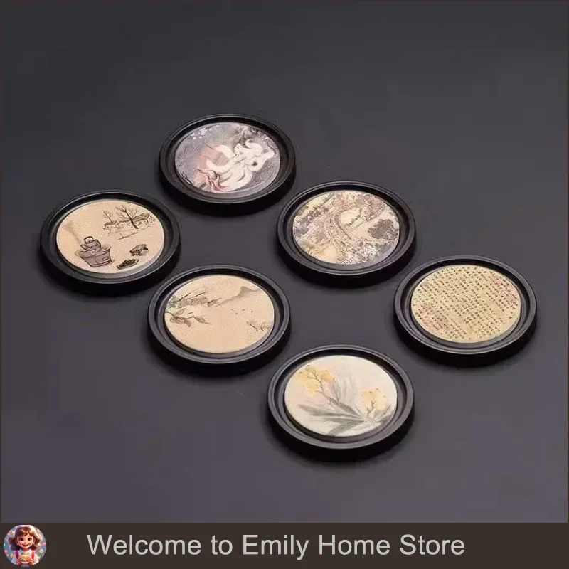 Runde Holz Tasse Matte Hitzebeständige Untersetzer Chinesischen Stil Kreative Kung Fu Tee Zeremonie Kaffee Tisch Tischset Küche Zubehör