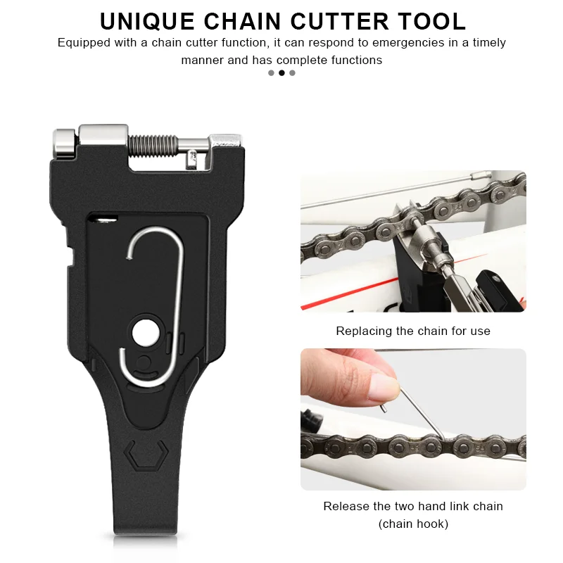 RIDERACE 20 in 1 Bike Multi Repair Tool Portable Chain Splitter Cutter Hex Spoke Wrench Screwdriver Multitool