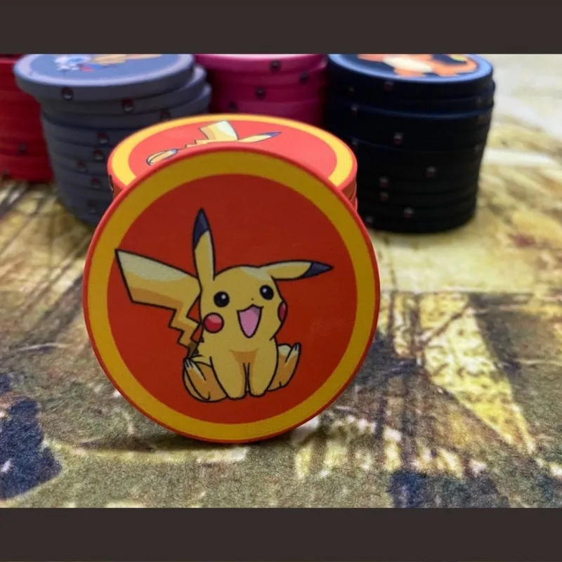 Pokemon peripherals, high-end ceramic chips, high-end poker chips, poker room special 39/43mm chip coins, collection gifts